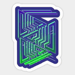 Geometric abstract blue green Sticker